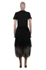 Mesh Tassel Dress Fashionl Letters Casual Fashion Dress New Arrival Without Belt