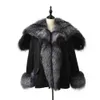 TOPFUR Fashion Real Fur Coat Women Black Parka Natural Silver Fur Coat With Hood Adjustable Winter Fur Parka Short 201214
