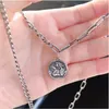 Colares de pendentes S925 Colar Sterling Vintage Angel Coin Round Label Hip Hop Fashion Thai Silver for Women Heal22