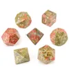 Natural Cristal Quartzo Solto Gemstones Profissional Handmade Gravar Calmãs e Dragões Número de Jogo Dice RPG Polyhedron Stone Dice 7pcs / Set Home Decor