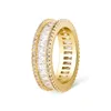 Nuovo arrivato quadrato cubico zirconia pietre anelli ghiacciati in micro pavimentazione fresca uomini donne coppia oro anelli di colore oro hip hop regalo