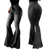 Sale Women Sexy High Waist Skinny Ripped Jeans Female Spring Summer Fashion Black Blue Flare Denim Pants Bell-bottoms D30 201029