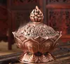 7 cm Height Tibetan Lotus Incense Burner Alloy Bronze Mini Incense Burner Metal Craft Home Decor 3 Colors SN3653