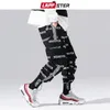 Lappster masswear calças de carga impressas macacão masculino Hip Hop calça calças calças calças casuais pretas 201130