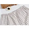 Pijama hombre short sleeve tops shorts Cotton double gauze plaid men home clothing summer short sleeve sleepwear pyjamas homme LJ201112