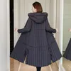 Inverno X-Long Parka para mulheres jaquetas sólidas magro álcool com capuz algodão acolchoado casacos de escritório manseau femme 201217