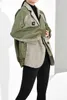 EAMルーズフィット格子縞のスプリットジョイント特大ジャケットラペル長袖女性コートファッション春秋1D6360 201029