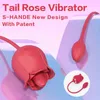 NXY Vibrators Dropshipping 2 in 1 Flower Shape Red Rose Vibrators Adult Toy Women Vibrating Pink Sex with Tongue Vibrator for Female 0104