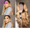 Celie 1B 27 Body Wave 레이스 전면 가발 Ombre Human Hair Wigs 13x6 색상 레이스 전면 가발 인간 머리 200 밀도 바디 웨이브 Wig3193513