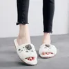 Women's winter cotton slippers flat bottom antiskid thermal slippers wool shoes cowhide soles slippers women's flat shoes X1020