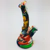 Hookahs Silicone Bong 6.5 Inch Camouflage Colorful Beaker Design With 14mm Male Glass Bowl Dab Oil Rig Bongs Smoking Pipes