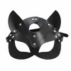 Maskers Dames Lederen Zwart Bunny Oren Masker BDSM Fetish Catwoman Cat Ears Mask Halloween Masquerade Party Cosplay Masker 201026