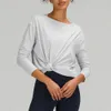 Abiti da yoga top sciolte camicia a maniche lunghe da donna maglietta rotonda a collo rotondo che corre fitness sports spandex ad alto elastico abiti da palestra elastici