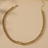 Hip Hop Miami Curb Cuban Letter B Choker Necklaces Collar Geometric Square Pendant Necklaces for Women Jewelry2681