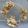 Wedding Props Flower Row Arrangement Artificial Ball Arch Pavilion Decor Hanging Corner Floral Party Stage Scene Layout 220311