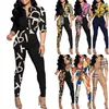 Womens Splicing Printing Tracksuits Fashion Trend Long Sleeve Shirts Slim Pants 2Pcs Suits Designer Female Casual Blouses Two Piece Sets