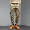 Pantaloni da uomo Uomo Cargo Casual Moda maschile Streetwear Taglie forti Pantaloni tinta unita Uomo Multi tasca Slim 2022