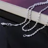 Collier de chaîne de vague torsadée en cuivre plaqué argent pour femmes à la main à la mode à vendre