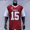 2021 Temple Owls Football Jersey NCAA College Russo Muhammad Wilkerson D'Wan Mathis Edward Saydee Justin Lynch Jose Barbon Randle Jones Davis Jadan Blue Maijeh