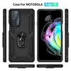 Coques de téléphone d'armure d'anneau magnétique de voiture de luxe pour Moto G7 G8 G9 Plus E6 E7 G Stylus 2021 Power 2022 Play G10 G20 G30 G40 G50 G60 G60S Pure Edge 20 Pro Lite