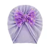 Uroczy Shiny Bowknot Baby Hat Cute Solid Color Girls Chłopcy Kapelusze Turban Soft Noworodka Czapka Niemowlę Głowy Okładki 20220225 H1