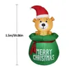 Christmas Inflatable Cute Gift Yard Decoration LED Lights Decor Blow up Lighted Decor Lawn Inflatable for Outdoor Indoor Holiday 2191Y