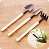 wooden gardening tools