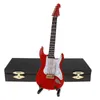 Mini guitarra elétrica Modelo em miniatura de madeira instrumento musical decoração decoração do presente para sala de estar U2701 220210