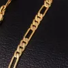 Mode män gåva 18k guldpläterad 4 mm kopparkedjor halsband