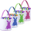 10 stylów Piękny Wielkanoc Bunny Bucket Uroczysty Płótno Candy Jajka Kosz z Królik Ogon Dzieci Prezenty Torebki Dzieci Festiwal Dekoracji Party Supplie