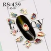 10ピース/ロット、3Dネイルアートエレガントなデザインアロイネイルチップの美しさのための琥珀色の真珠