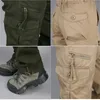 Män lastbyxor multi fickor militära taktiska byxor män outwear streetwear armé raka slacks avslappnade långa byxor 201126