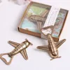 50pcslot Antique Air Plane Airplane Shape Wine Beer Bottle Opener Metal Openers For Wedding Party Gift Favors T2003232495269