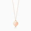 Mode 925 Silver Letter Peach Heart Necklace Emameled Egg Halsbaus Ladies Love Neckor Pendant For Woman Accessories248U