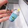 لطيف قطة اللؤلؤ من الحليب الشاي كوب المفتاح السائل الإبداعي Quickid و Drink Keyring سيارة كيس قلادة سلسلة مفاتيح هدية للنساء الرجال