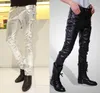 Men's Pants Gold Silver Black Fashion Show Skinny Men Trousers Shiny Pu Leather Male Nightclub Stage Performances Wedding Clothes1