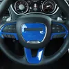 Accessoires de décoration de couverture de volant de voiture ABS bleu pour Dodge Challenger/Charger 2015 UP accessoires intérieurs