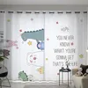 Nordic Simple Girl Princess Wind Curtain Ins Animal Bedroom Bay Window Barnens rum gardiner skuggning