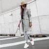 Women's Wool & Blends 2021 Elegant Fashion Women Long Coat Single-breasted Design Sleeve Solid Color Turn-down Collar Warm Cardigan Top