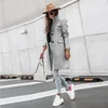 Women's Wool & Blends 2021 Elegant Fashion Women Long Coat Single-breasted Design Sleeve Solid Color Turn-down Collar Warm Cardigan Top