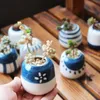 8Pcs/Set Classic Blue and White Ceramic Flower Pots for Succulent Plant Oriental Style Planter Home Garden Office Decoration Y200709