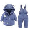 2020 Combinaison d'hiver pour enfants et bébé doudoune enfants manteau de dessin animé pour bébés garçons vêtements infantile 2pcs costume d'hiver 0-4Y LJ201017
