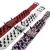 Justerbar hundkrage Cool Sharp Spiked Studded Leather Dog Collar för Medium Stora raser Pitbull Mastiff Boxer Bully 4 Storlekar Q1119