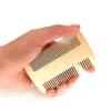 Amazon leverantör MOQ 100 st Natural Beech Wood Hair Comb Double Sides Beard Combs Anpassad logotyp Trä fin grova tänder för män