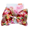 8 pollici Arcobaleno reticolo Grande Arco Forcina Neonate cartoon plaid Barrettes Bambini Boutique Clip di capelli Accessori per capelli C6856