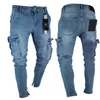 Jeans pour hommes E-BAIHUI Hommes Distressed Skinny Designer Mens Slim Pantalon Droit Hip Hop Jogging LF806 TF8061