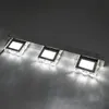 Lampada da camera da bagno da bagno con superficie in cristallo a tre luci da 9W Lampada da parete impermeabile a luce bianca calda argento Super luminosità