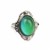 Vintage Retro Color Change Mood Ring Ring Oval Emotion Poczucie Zmienna Pierścień Kontrola temperatury Pierścienie dla kobietps1670 A8OVQ