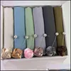 Sciarpe Avvolge Cappelli, Guanti Accessori moda Bolla Chiffon Donna Musulmano Hijab Sciarpa Scatole regalo Scialle personalizzato Tinta unita Tinta unita Foa