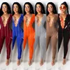 Kadın Tulumlar Moda Seksi Bandaj Onesies Açık Göbek Boynuz Kollu Tek Parça Gece Kulübü Bodysuit Tasarımcılar Giysileri 2021